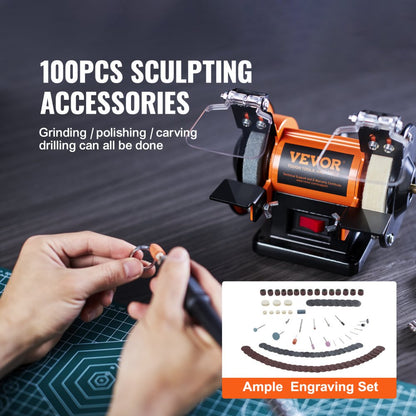 TDS-75B - Compact Bench Polisher for Metal & Jewelry Projects