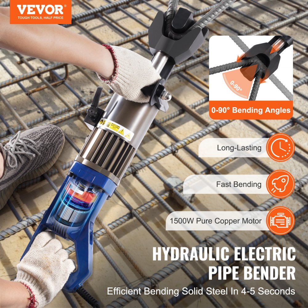 RN-22 - Electric Rebar Bender Machine for 3/4 Inch Rebar, Adjustable Angles