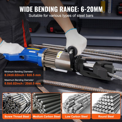 RN-22 - Electric Rebar Bender Machine for 3/4 Inch Rebar, Adjustable Angles