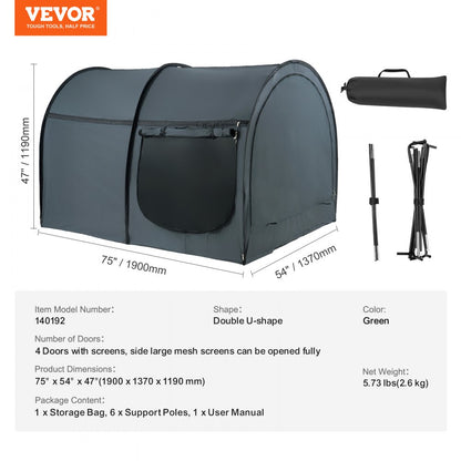 140192 - 75" x 54" Private Bed Tent with Mesh Entrances