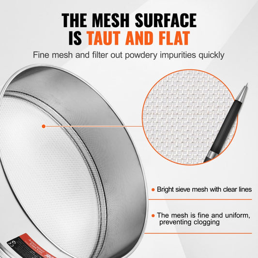 YF005 - Durable 304 Stainless Steel Sieve for Fine Baking and Cooking