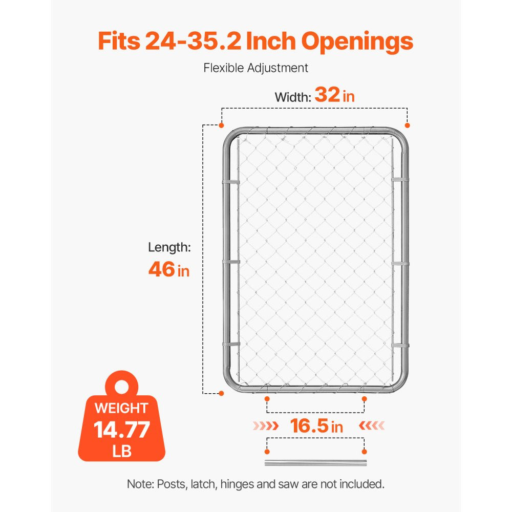 HXGATE-001 - Galvanized Steel Garden Gate 2-6 ft x 4 ft, Easy Install