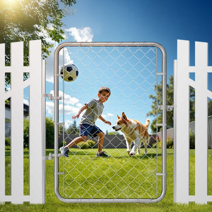 HXGATE-001 - Galvanized Steel Garden Gate 2-6 ft x 4 ft, Easy Install