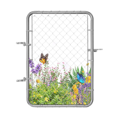 HXGATE-001 - Galvanized Steel Garden Gate 2-6 ft x 4 ft, Easy Install