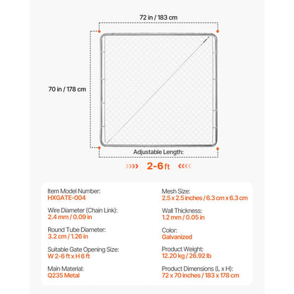 Item Model Number - Adjustable 3x4 ft Galvanized Steel Garden Gate