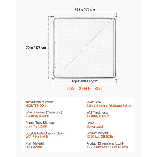 Item Model Number - Adjustable 3x4 ft Galvanized Steel Garden Gate