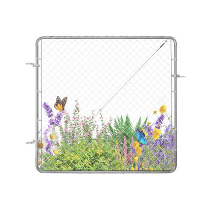 Item Model Number - Adjustable 3x4 ft Galvanized Steel Garden Gate