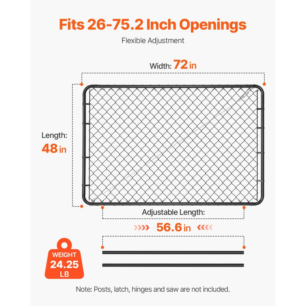 HXGATE-002 - Adjustable 2.2-6ft Garden Gate with Rust Resistance