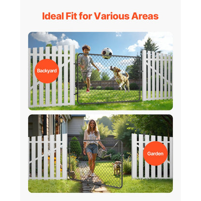 HXGATE-002 - Adjustable 2.2-6ft Garden Gate with Rust Resistance