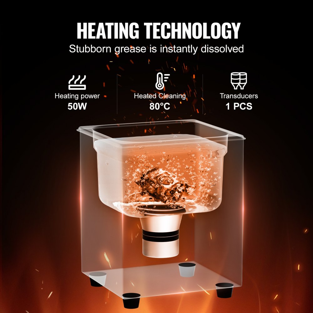 TH-08Amini - VEVOR 1.3L Ultrasonic Cleaner - Durable Stainless Steel Design