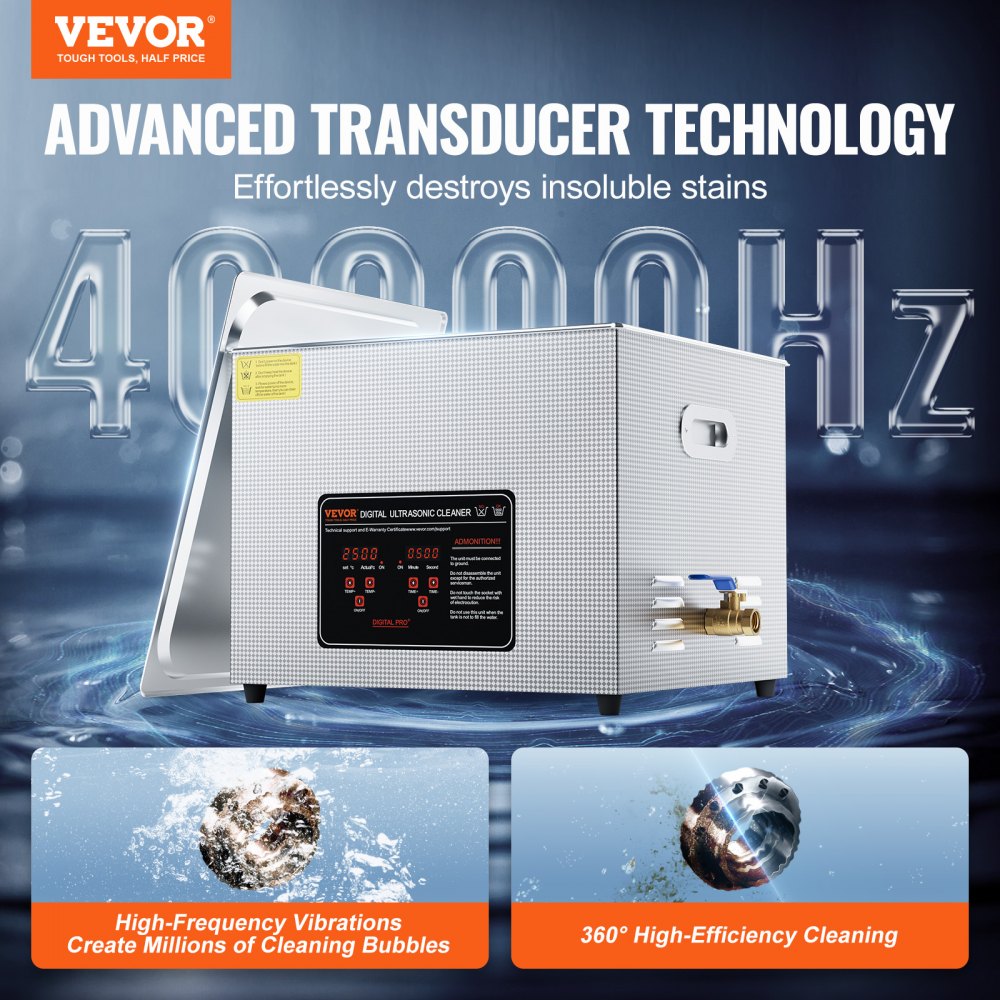KZ-D15 - 15L Stainless Steel Ultrasonic Cleaner with Digital Control