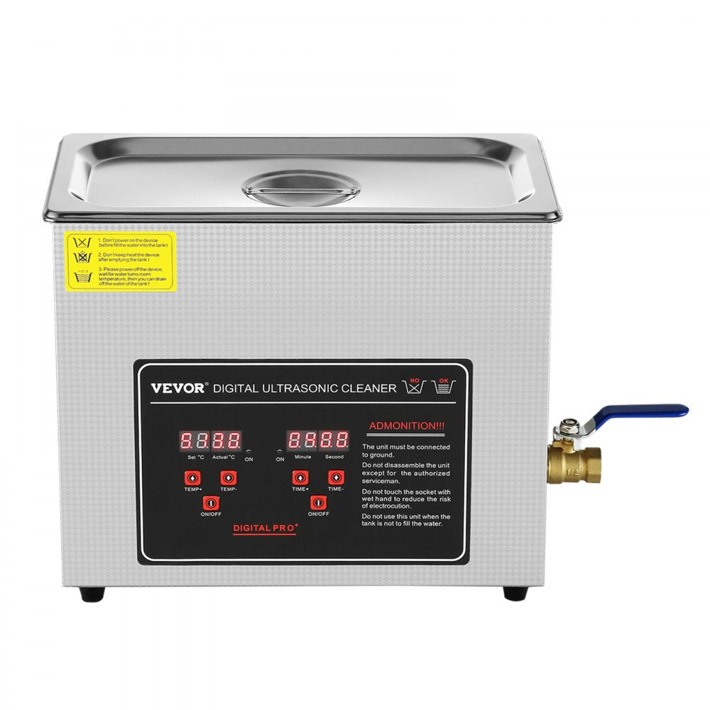 010341612842 - VEVOR 6L Ultrasonic Cleaner with Timer & Stainless Steel Tank