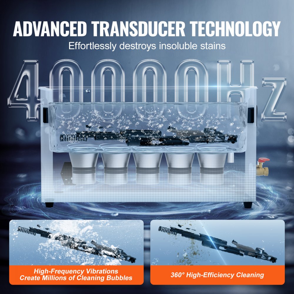 MH-042S - 10L Stainless Steel Ultrasonic Gun Cleaner with Digital Control