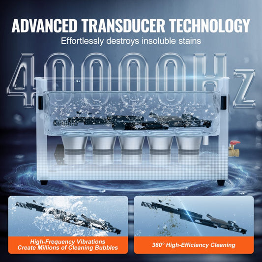 MH-042S - 10L Stainless Steel Ultrasonic Gun Cleaner with Digital Control