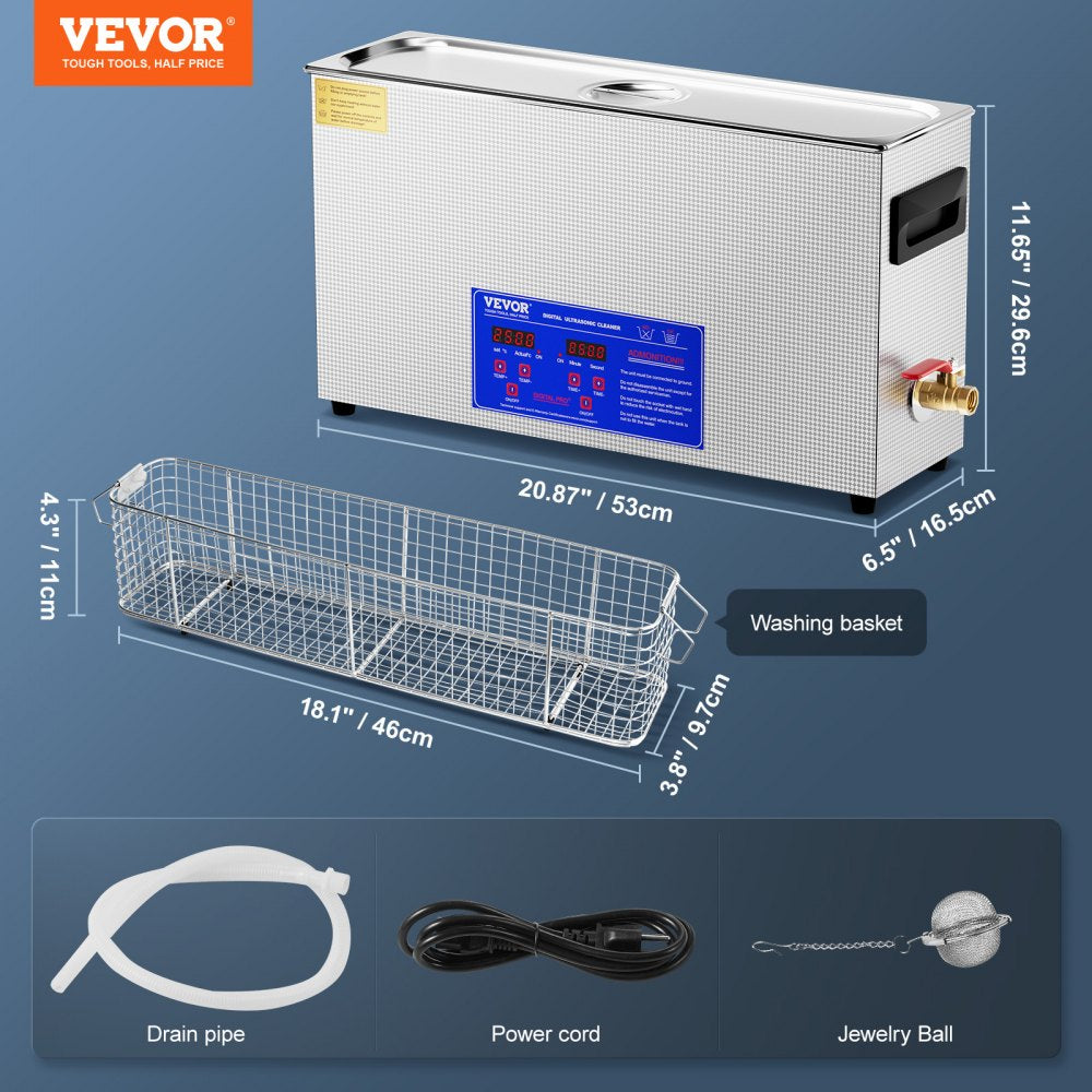 MH-042S - 10L Stainless Steel Ultrasonic Gun Cleaner with Digital Control