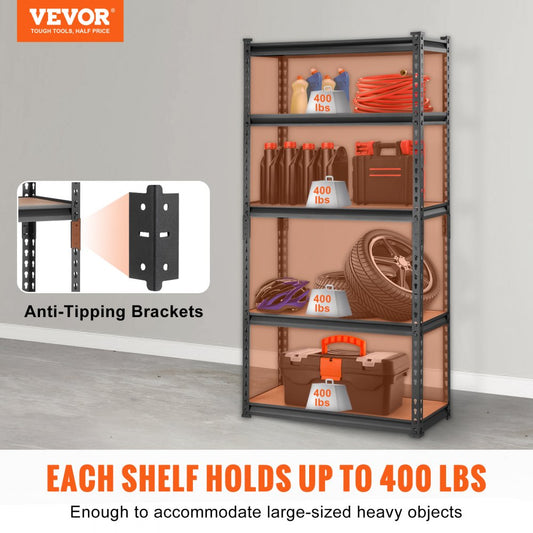 ZMV0 - Heavy-Duty 5-Tier Metal Shelving Unit, 2000 lbs Capacity