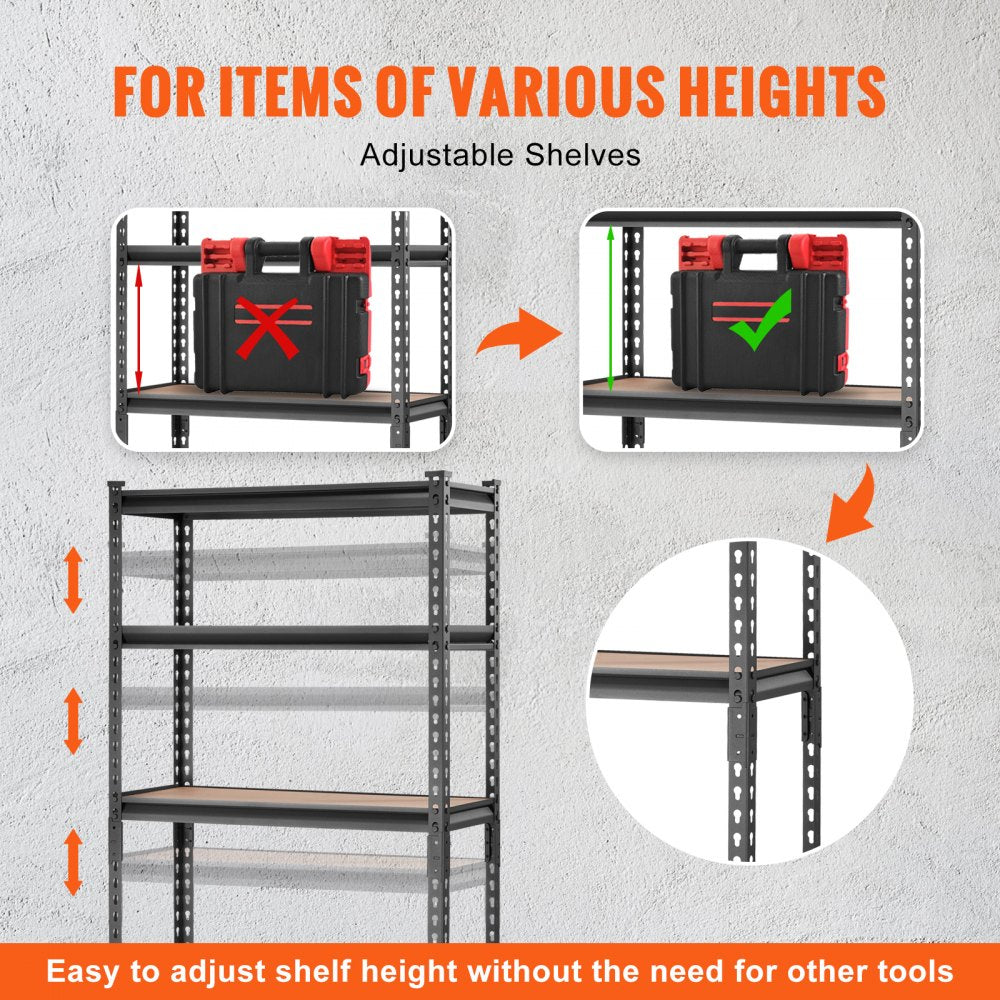 ZMV0 - Heavy-Duty 5-Tier Metal Shelving Unit, 2000 lbs Capacity