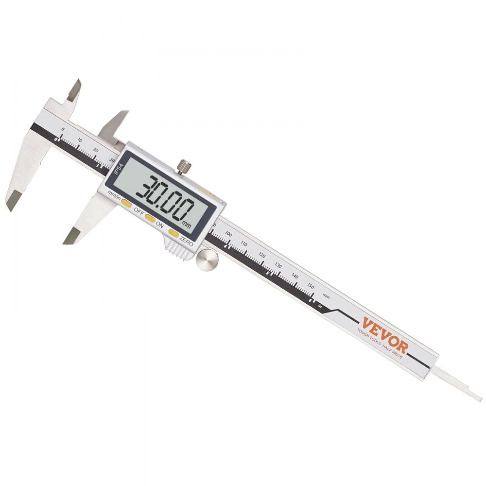 JS808F150SS - 0-6 Inch Stainless Steel Digital Caliper with LCD Display