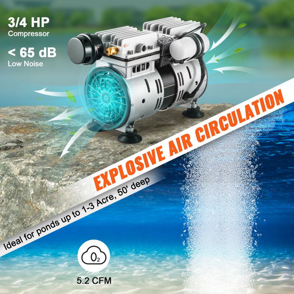 OLF400D-140BS-A - 550W Pond Aerator for Up to 3 Acres, Quiet Operation