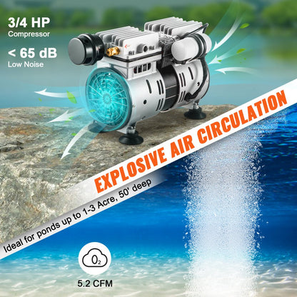 OLF400D-140BS-A - 550W Pond Aerator for Up to 3 Acres, Quiet Operation