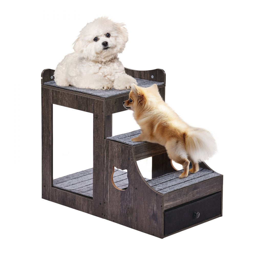 LT-MKT02 - Double-Decker Pet Bunk Bed with Stairs for Cats and Dogs