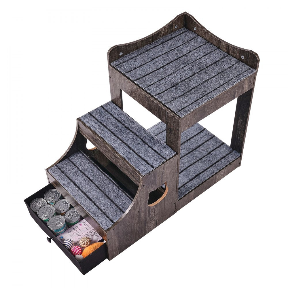 LT-MKT02 - Double-Decker Pet Bunk Bed with Stairs for Cats and Dogs