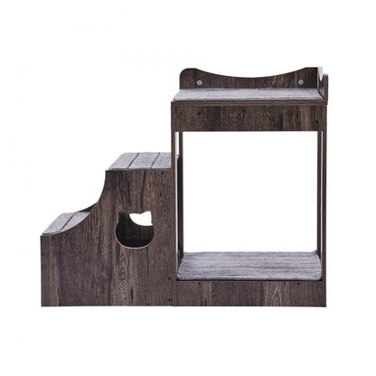 LT-MKT02 - Double-Decker Pet Bunk Bed with Stairs for Cats and Dogs