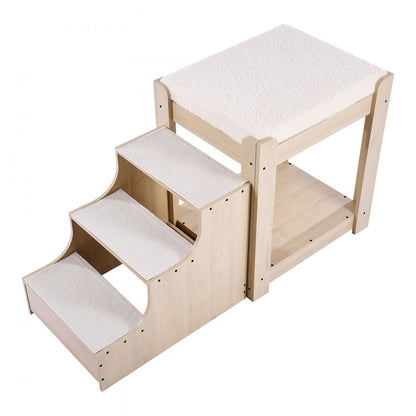 099-1A - Double Decker Pet Bunk Bed with Stairs for Cats/Dogs