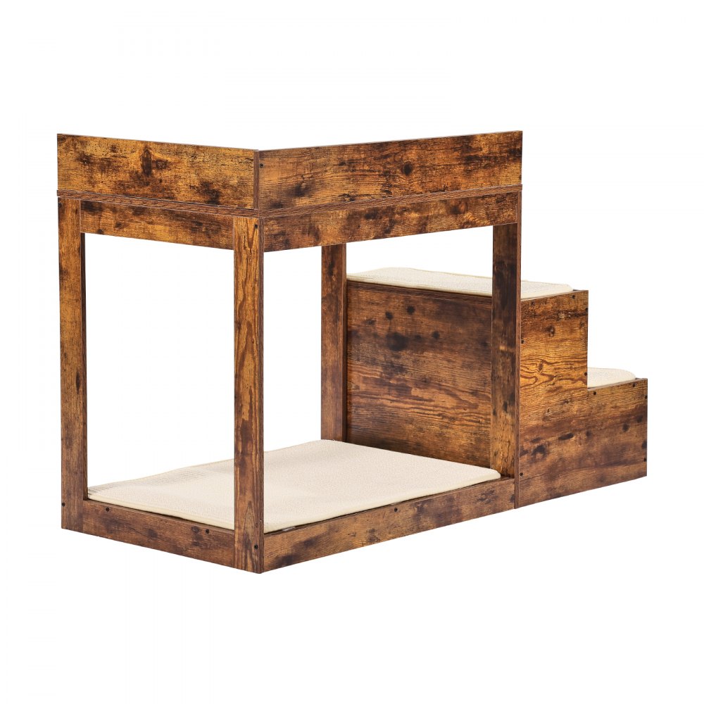 LT-MKT03 - Double-Decker Pet Bunk Bed with Climbing Stairs for Cats/Dogs