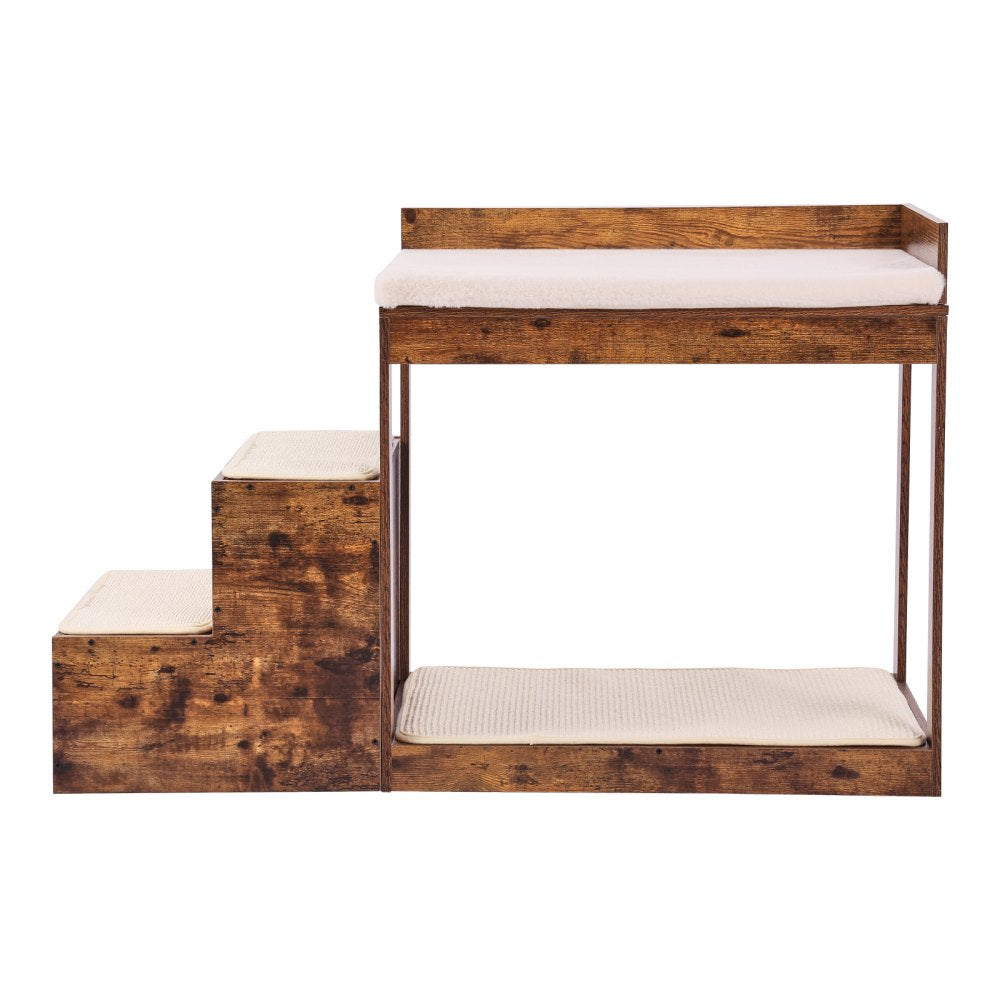 LT-MKT03 - Double-Decker Pet Bunk Bed with Climbing Stairs for Cats/Dogs