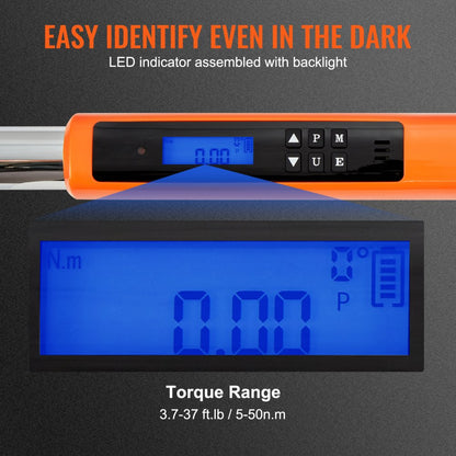 11037FTLB - VEVOR Digital Torque Wrench 3/8" Drive with LED Display