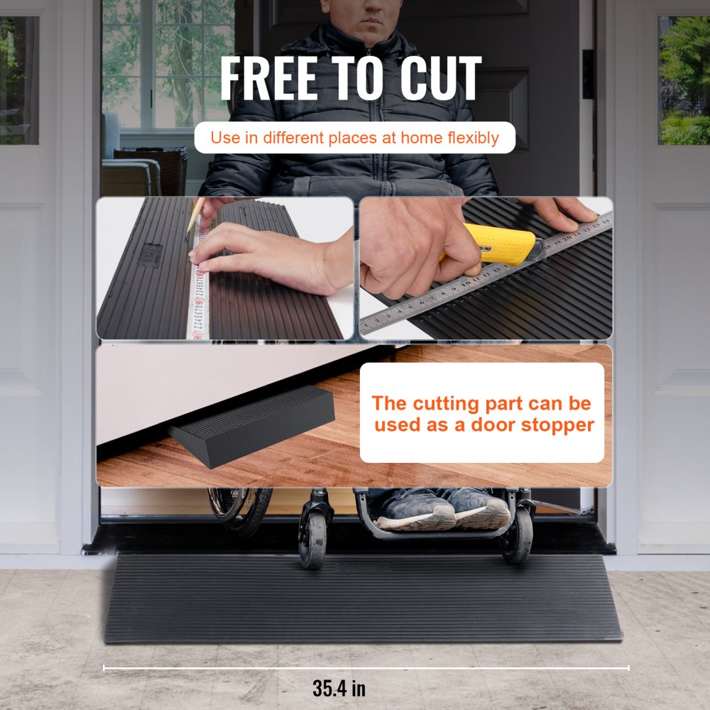 010135861076 - Customizable 1.2" Rubber Ramp for Easy Robotic Sweeper Access