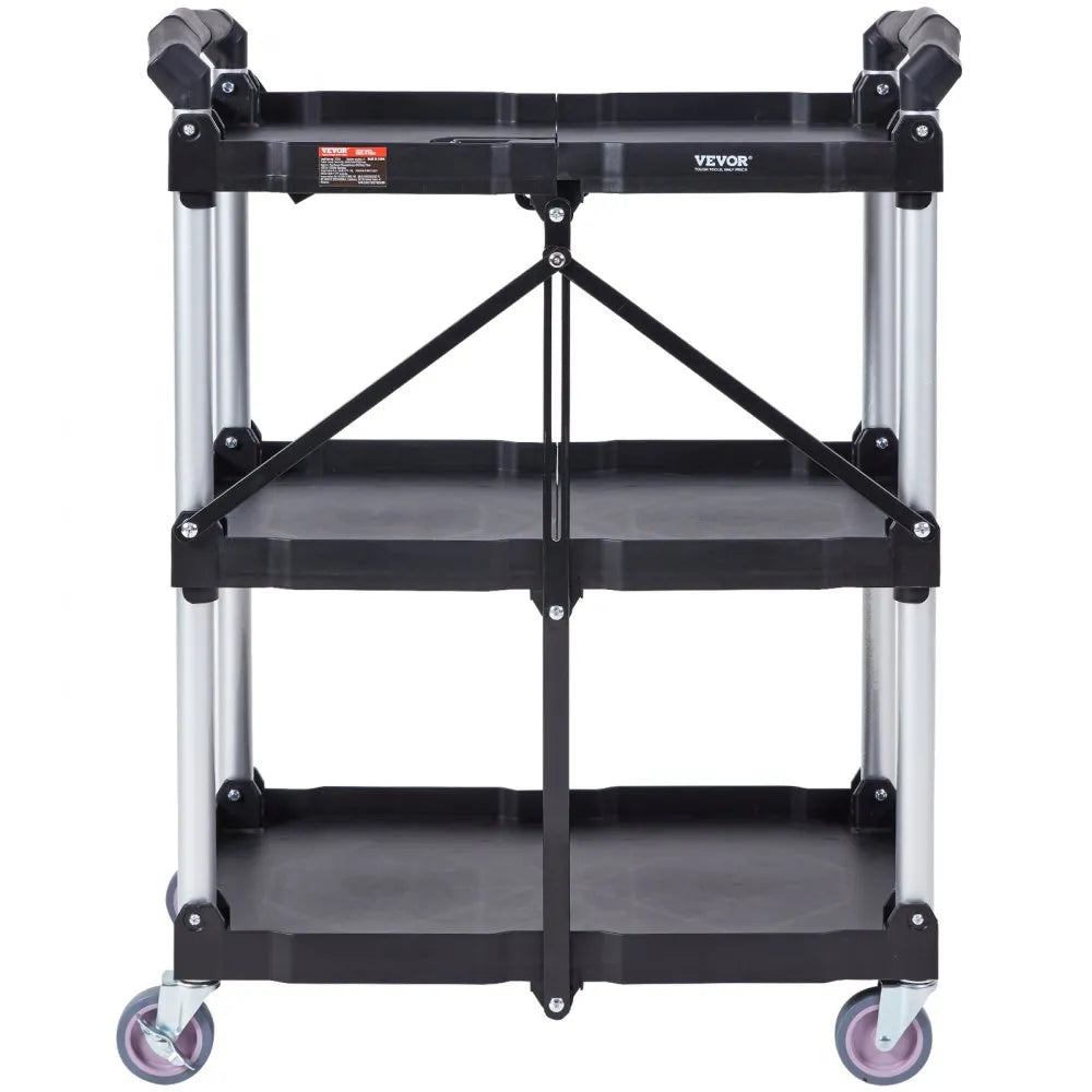 010804567519 - Foldable Heavy-Duty Rolling Cart, 165 lbs Capacity, Space-Saving Design
