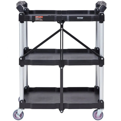 010804567519 - Foldable Heavy-Duty Rolling Cart, 165 lbs Capacity, Space-Saving Design