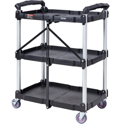 010804567519 - Foldable Heavy-Duty Rolling Cart, 165 lbs Capacity, Space-Saving Design