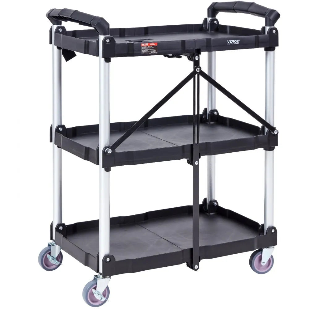010804567519 - Foldable Heavy-Duty Rolling Cart, 165 lbs Capacity, Space-Saving Design