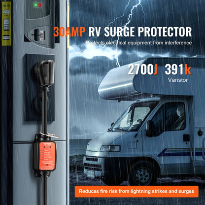 LTU12 - 30 Amp VEVOR RV Surge Protector with 2700 Joules Safety