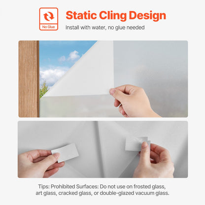 010735144471 - Elegant Frosted Privacy Film for Light Filtering & Skin Protection