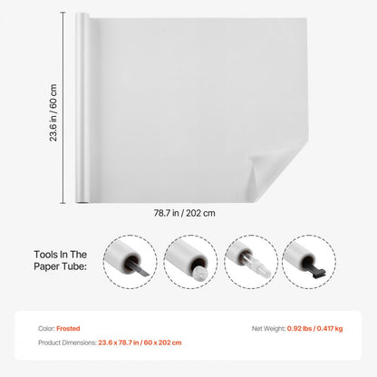 010735144471 - Elegant Frosted Privacy Film for Light Filtering & Skin Protection