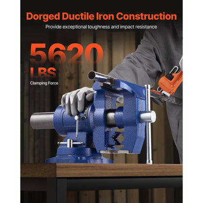 9467 - 6.5" Ductile Cast Iron Bench Vise with 360° Rotation