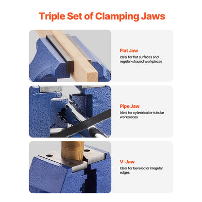 9467 - 6.5" Ductile Cast Iron Bench Vise with 360° Rotation