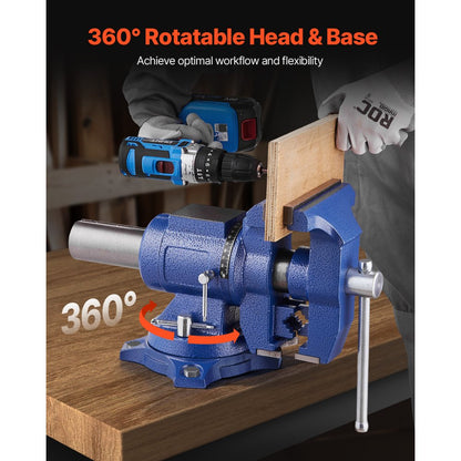 9467 - 6.5" Ductile Cast Iron Bench Vise with 360° Rotation