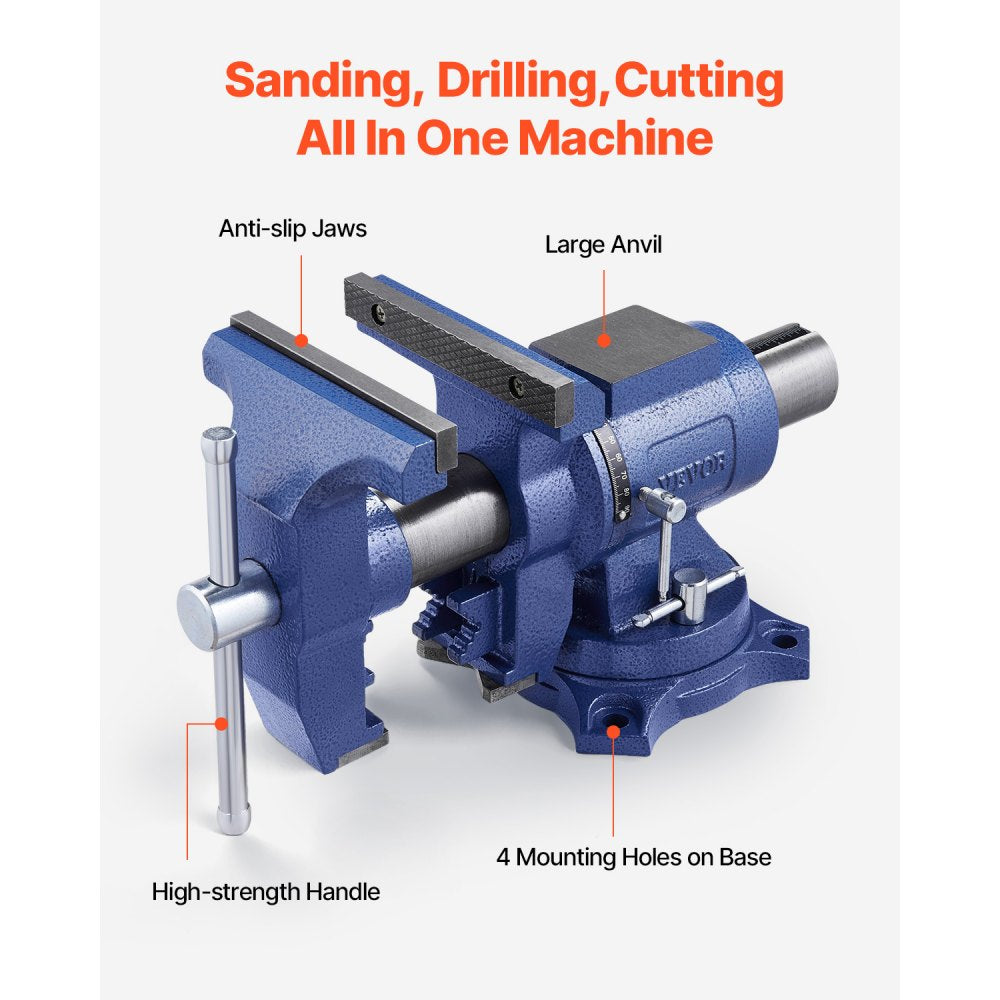 9467 - 6.5" Ductile Cast Iron Bench Vise with 360° Rotation