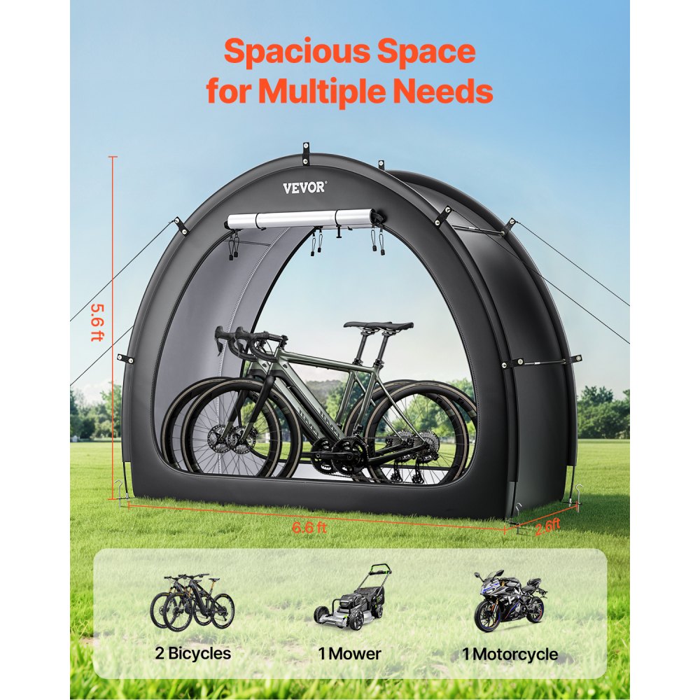 BYSKU6 - Waterproof Bike Shed for 1-2 Bikes, Easy Setup & Ventilation