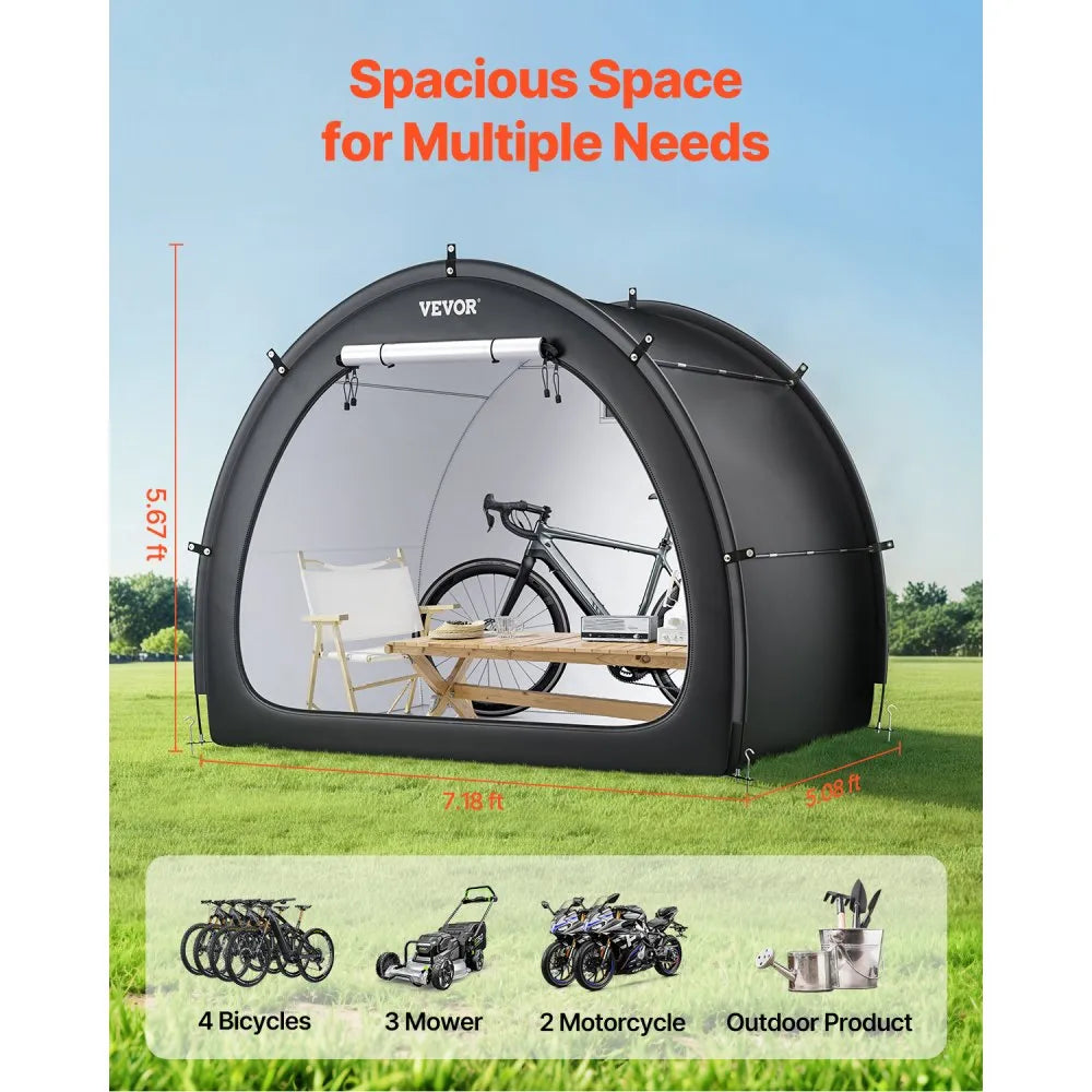 BYSKU5 - Waterproof Bike Storage Tent for 4-5 Bikes with Durable Frame