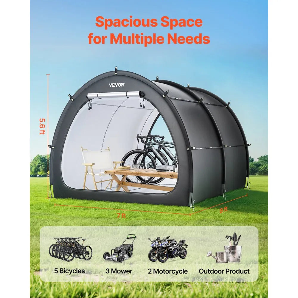 BYSKU7 - Durable Bike Storage Tent for 5+ Bikes, Waterproof & Lightweight