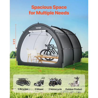 BYSKU7 - Durable Bike Storage Tent for 5+ Bikes, Waterproof & Lightweight