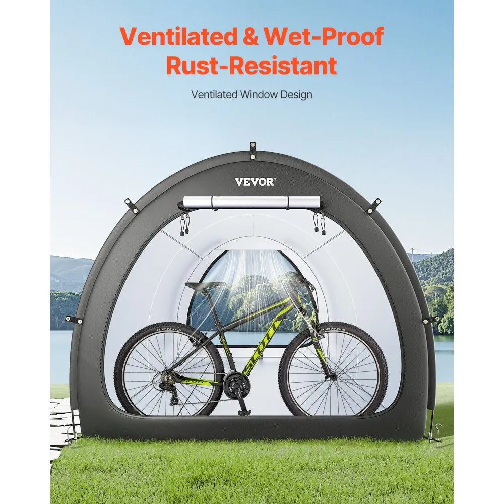 BYSKU7 - Durable Bike Storage Tent for 5+ Bikes, Waterproof & Lightweight