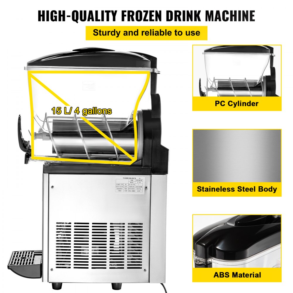 X-150 - 15L Stainless Steel Slushy Machine for Bars & Cafes