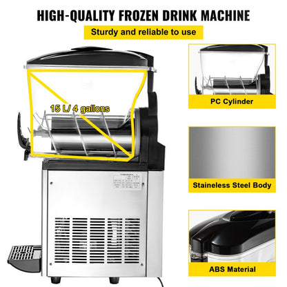 X-150 - 15L Stainless Steel Slushy Machine for Bars & Cafes